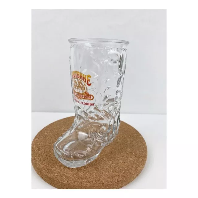 Cheyenne Orlando Florida Boot Mug Glass 6.5" Tall Beer Cowboy Libbey of Canada