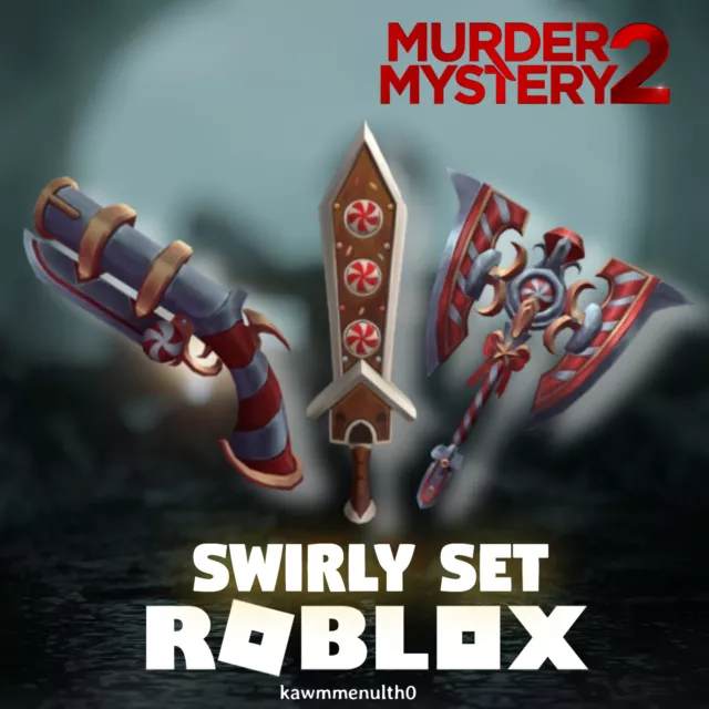 Murder Mystery 2 MM2 Swirly Set GODLY Roblox *FAST DELIVERY* (Read