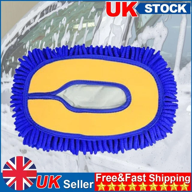 Car Detailing Brush Chenille Car Mop Head Wipe Mop Auto Accessory (Blue)