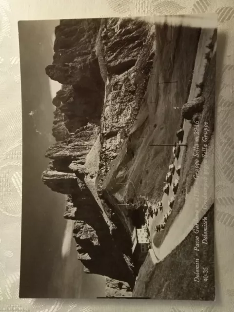 Cartolina Antica Dolomiti Passo Gardena M.2137 Gruppo Sella M2946 Bn