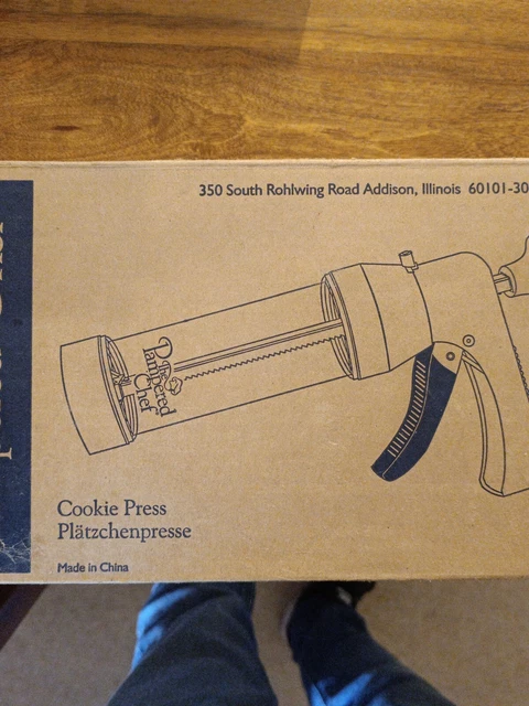 THE PAMPERED CHEF Cookie Press #1525 16 disegni dischi con istruzioni. NUOVO DI ZECCA