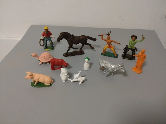 Lot animaux sauvages Starlux Elastolin Clairet vintage