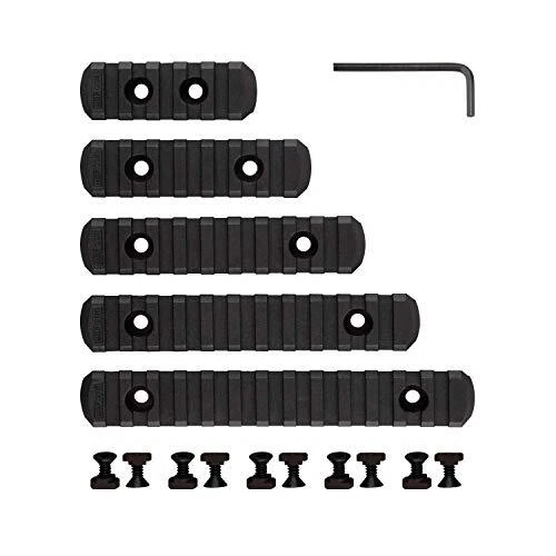 Lot de 5 rails Picatinny en polymère, 5 slots,7, 9, 11 et 13, accessoires avec 1