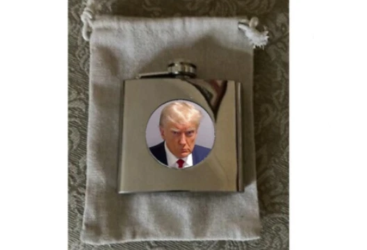 Donald Trump MUG SHOT hip flask "Take a shot with a mug shot" !