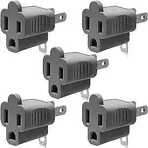 2 Prong to 3 Prong Outlet Plug Adapter, Three Prong to Two Prong 5 Pack