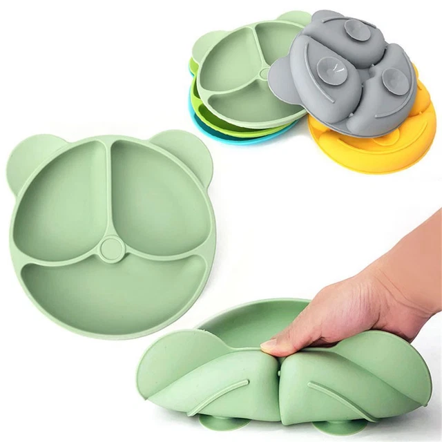 Platos para niños bandeja de comida de mesa chupador de silicona plato de vajilla de alimentación