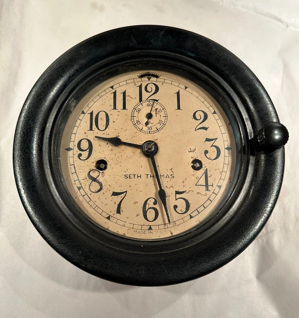 ANTIQUE SETH THOMAS Ship’s/Engine Room Clock £390.31 - PicClick UK