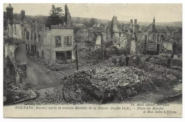 CPA ""DORMANS - after the Second Battle of the Marne - Marketplace and...