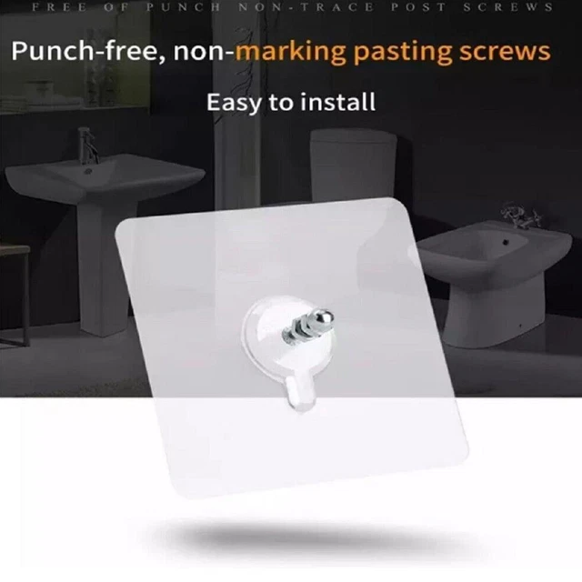 Seamless Self Adhesive Hanging Nail Screw Stickers Punch-free Wall N0Q5