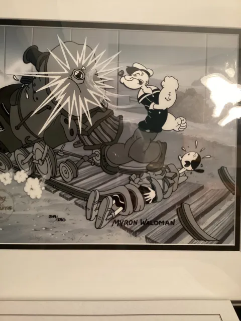 Animation Art Popeye Limited Edition Cel Signed Myron Waldman