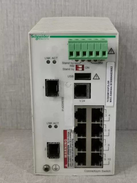 Used Modicon Schneider TCSESM103F2LG0 ConneXium Managed Switch 8TX/2SFP-Gbit