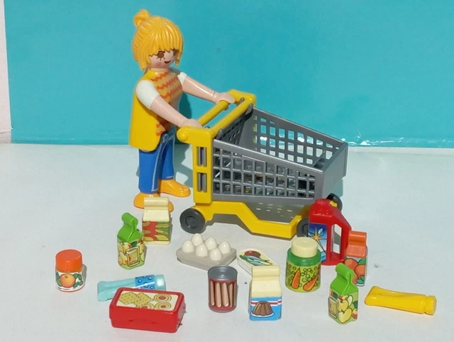 Lot Playmobil Carrefour – Mini-Magasins : Supermarché + Caisse + 4 Autres – Neuf