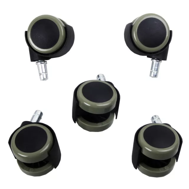 5x Office Chair Caster Wheel Swivel Rubber Wood Floor Home Furniture Replacement