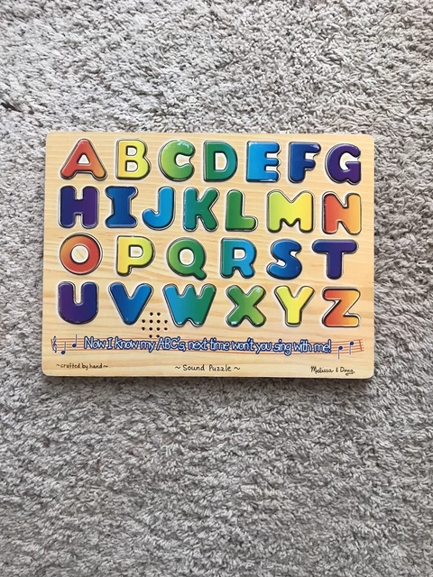 MELISSA & DOUG Alphabet Wooden Puzzle Sounds $2.99 - PicClick