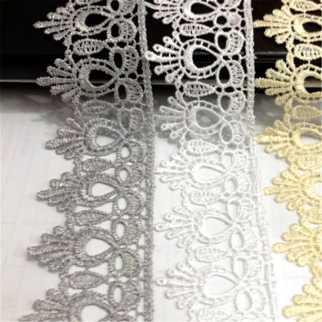 2 Yard Crochet Lace Trim Ribbon Wedding Applique Dress DIY Sewing Decor Craft