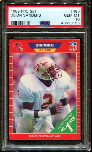 1989 Pro Set #486 Deion Sanders Rc Hof Coach Prime Psa 10 A9348-153