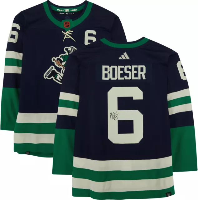 Brock Boeser Canucks Autographed 2022-23 Reverse Retro Adidas Authentic Jersey