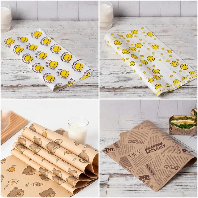 50 pz carta cera alimentare per confezionare panini per mantenere gli alimenti f