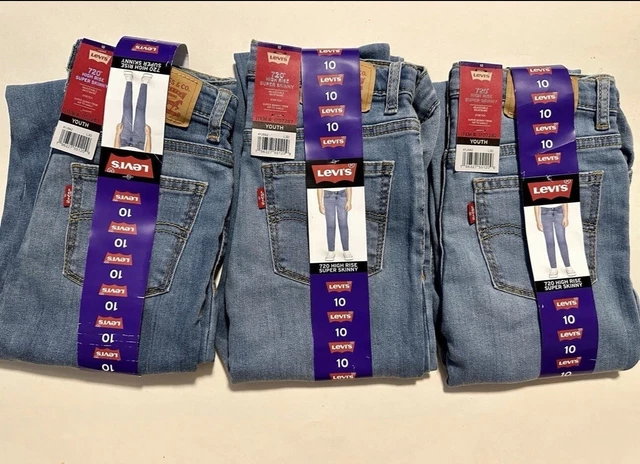 (3) NWT Levi’s 720 high rise super skinny jeans YOUTH 10