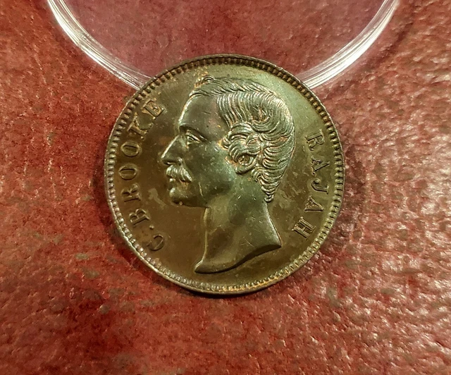 1886 Sarawak One Cent ~ Km#-6 ~ Charles Brooke ~ Choice Uncirculated ~ See Video
