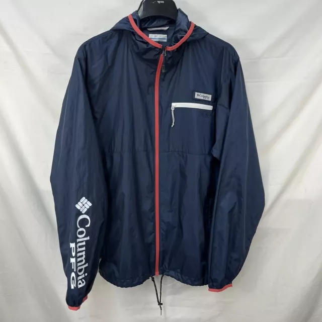 Mens Columbia Pfg Terminal Spray Navy Jacket Size M