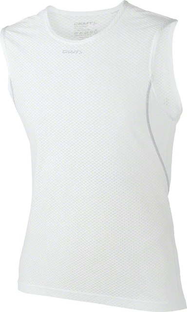 NEW Craft Cool Mesh Super Light Sleeveless Mens Base Layer Top: White LG