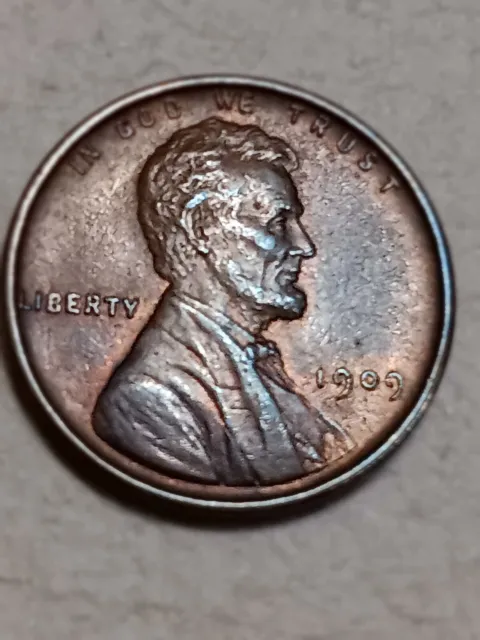 1909 VDB 1C RB Lincoln Cent Penny US Coin