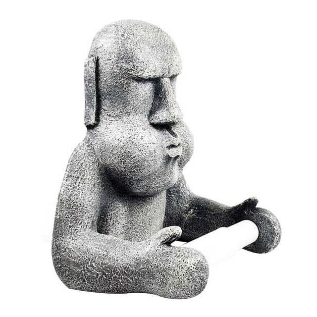 Supporto tessuto resina moai scaffale carta igienica mulinello carta da parati mulinello da parete