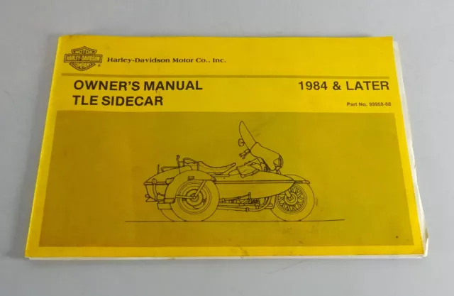 Manual de Instrucciones / Del Propietario Harley Davidson Tle Sidecar Desde 1984