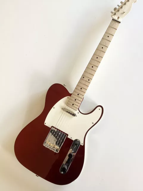 Fender Style Telecaster Type Body, Apple Red Finish With Cream Binding