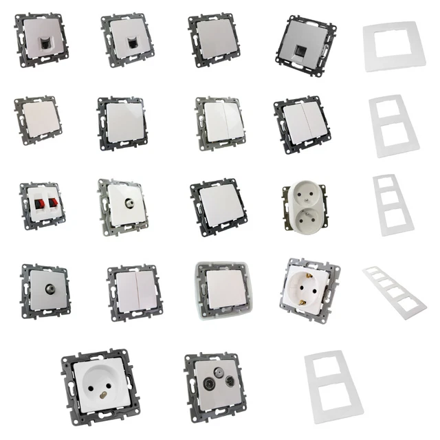 Prise Interrupteur Marche/Arrêt Cadre Bouton de Lumière RJ45 Legrand NILOE