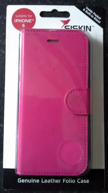 Étui folio en cuir rose véritable SISKIN iPhone 6 premium avec poche et support 10 £