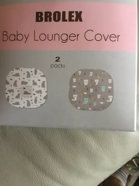 Baby Lounger Covers ~ 2-Pack Owl/Bear Patterns Stretchy Breathable Cotton Jersey