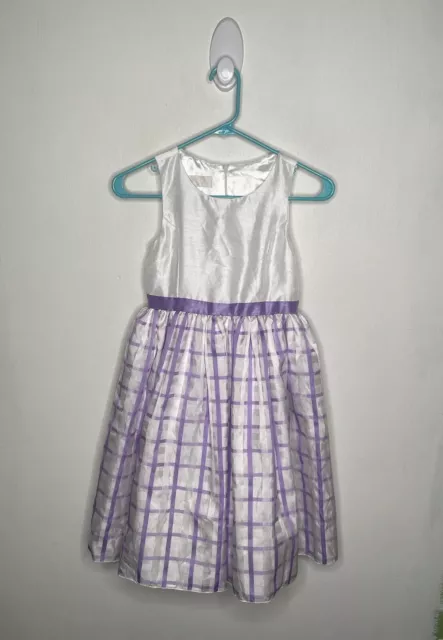 AMERICAN PRINCESS FORMAL Dress Girls Size 10 White Lavender Taffeta ...