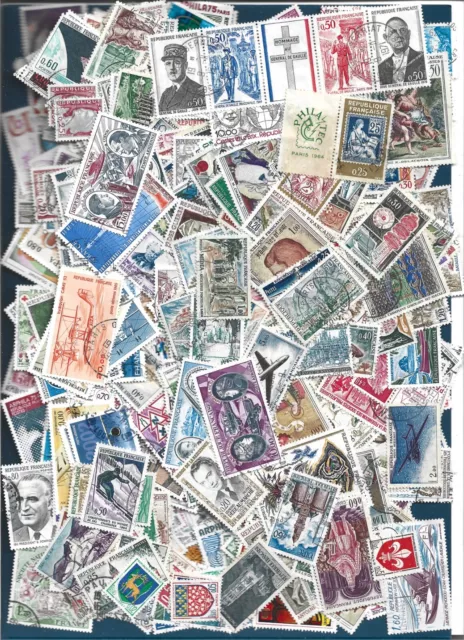 gros lot timbres France oblitérés