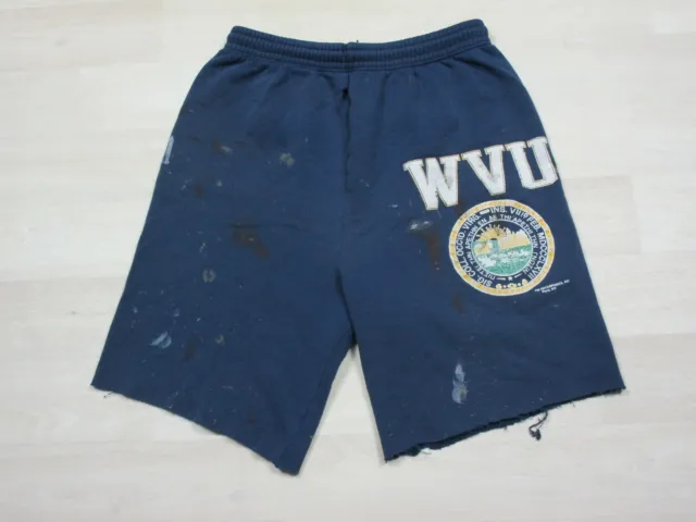 Vintage 1990's West Virginia University WVU Cut Off Sweatpants Shorts Distressed