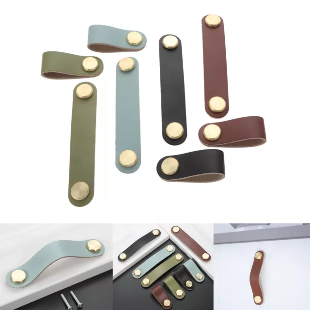 Fashion Leather Furniture Pull Handle Cabinet Door Drawer Handbag Knob 4 Colors