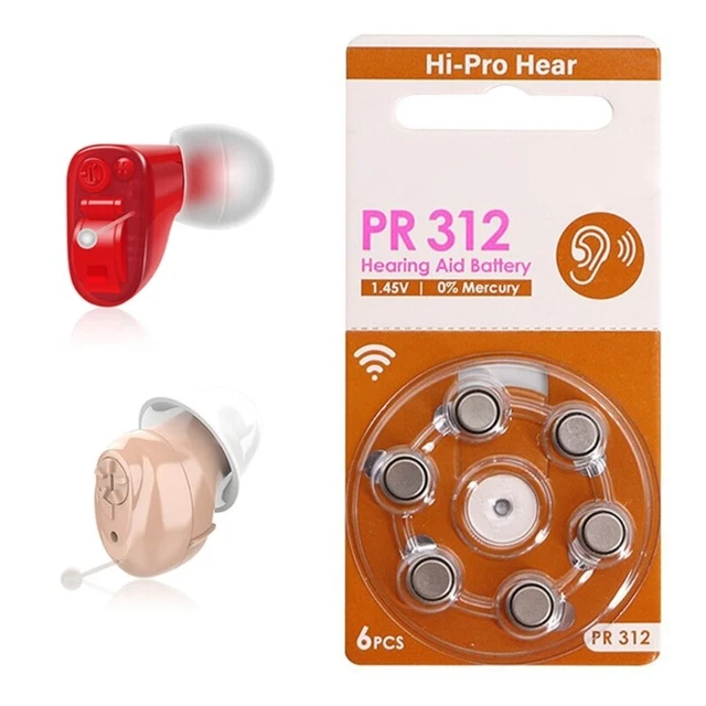 6/30/60PCS PR312 A312 Button Cell Zinc Manganese Batteries Set Ear Aid Batteries