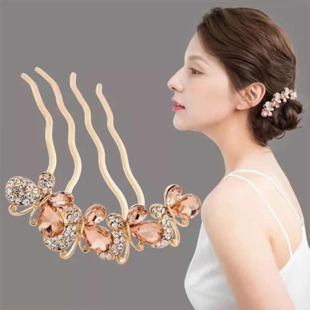 Wedding Hair Comb Pins Clips Accessories for Bridal Butterfly Headpiece Jewels ṯ 3