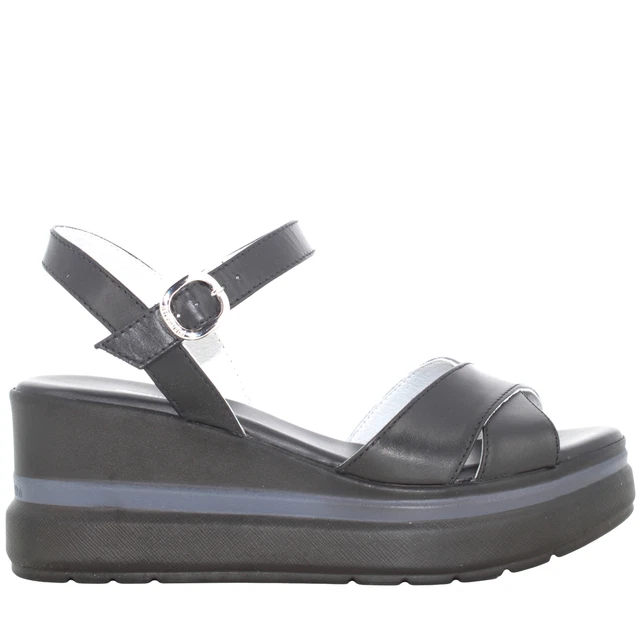 Sandales Nero Giardini à Talon Moyen Pour Femme - Nubuck Noir, Tailles 34 à 41