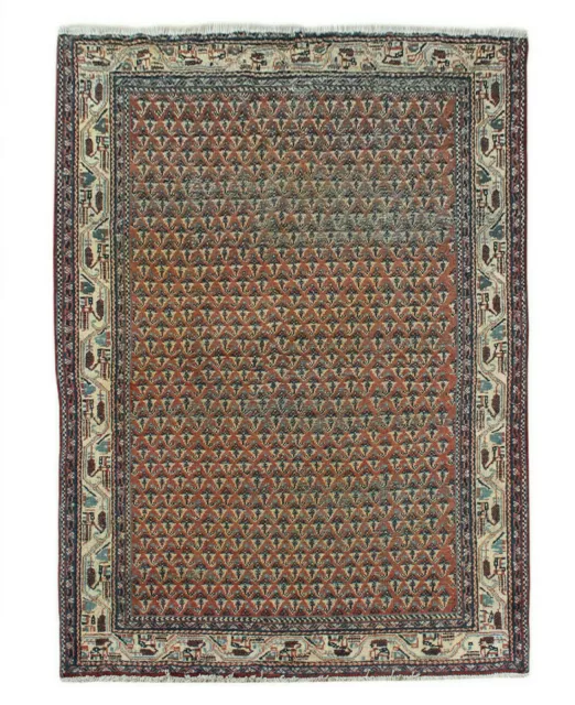 4x6 Vintage Tribal Hand Knotted Geometric Wool Oriental Traditional Area Rug