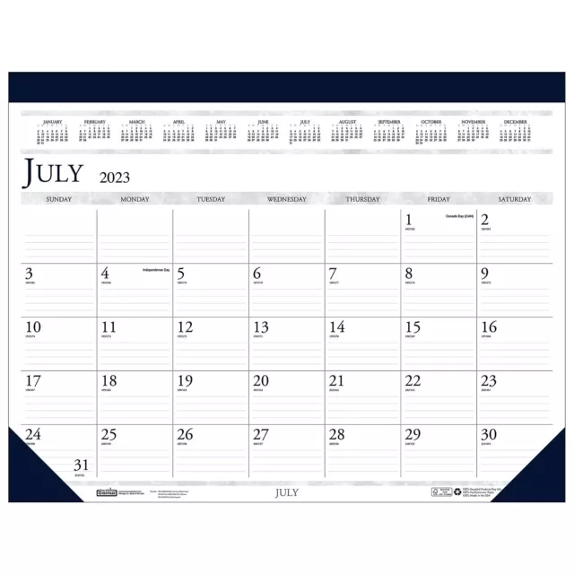 BLUE SKY 20222023 Academic Year Teacher Monthly Desk Pad Calendar, 22