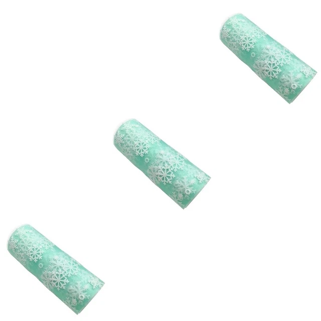3 stücke 15cm 10 yards Weihnachten Schneeflocke Tüll Rolle Glitzernde Organza
