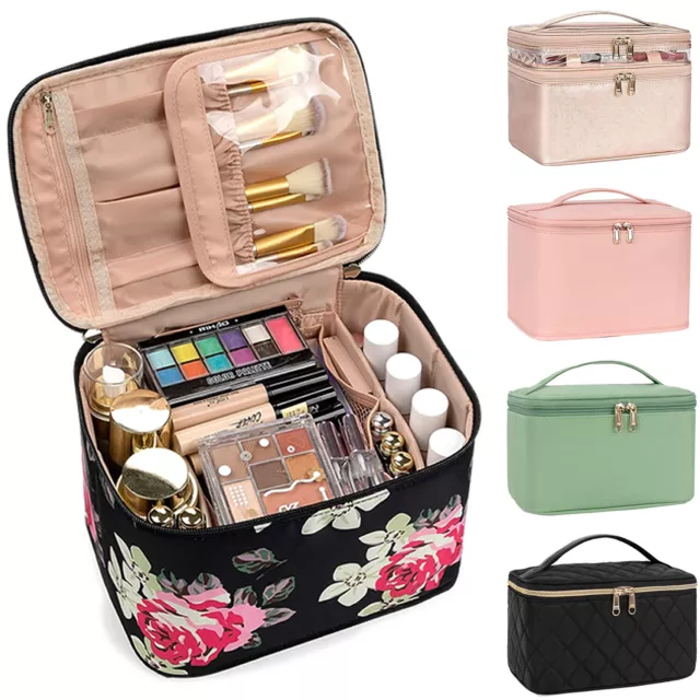 LARGE PROFESSIONAL MAKEUP Bag Cosmetic Case Storage Handle