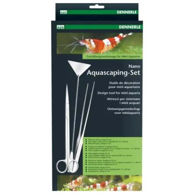 Dennerle Aquascaping Set Scissors Spatula Tweezers Tools for Planted Aquariums