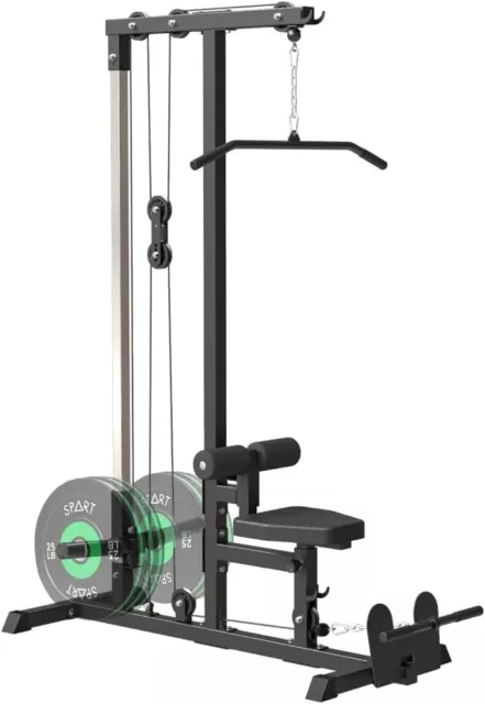 LAT Pull Down Machine Low Row Cable Exercise Body Strength Training Bar Machine