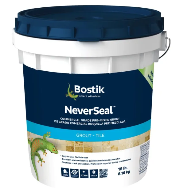 Bostik Neverseal Rapidcure Pre-mixed Grout - Misty Gray 18lb Bucket
