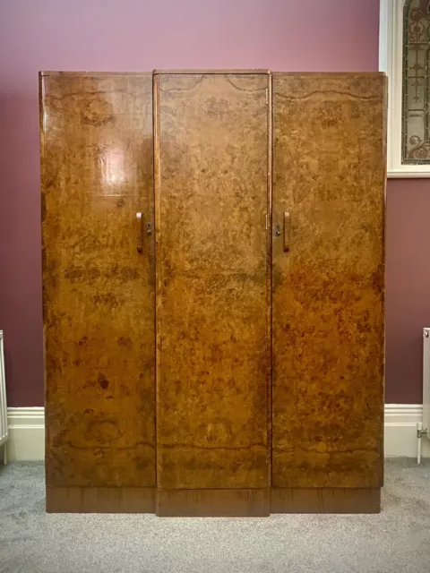 Fine Quality Art Deco Wardrobe Burr Walnut RMS Queen Mary Poirot Style