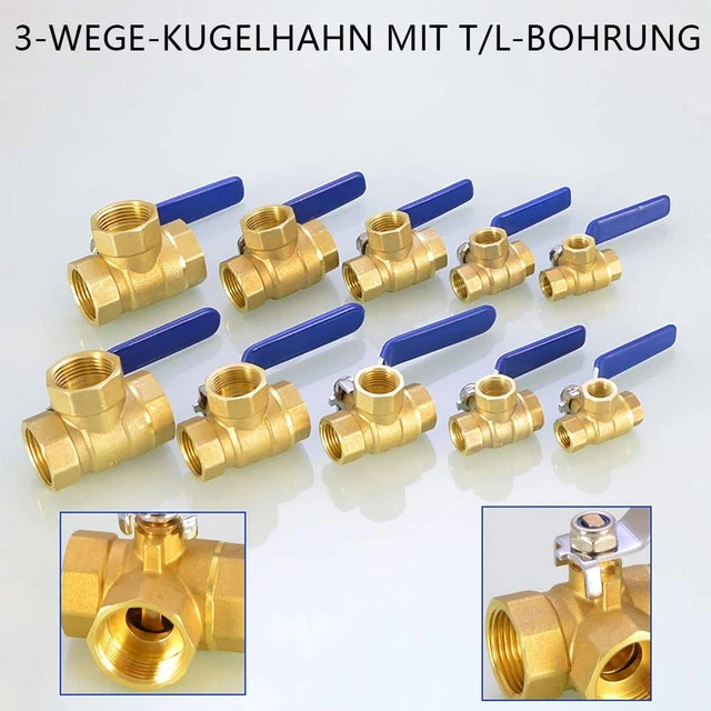 3-Wege Motorkugelhahn G1-1/4 Zonenventil DN32 – Messing, AC220V, Für Klima & Gebläsekonvektor