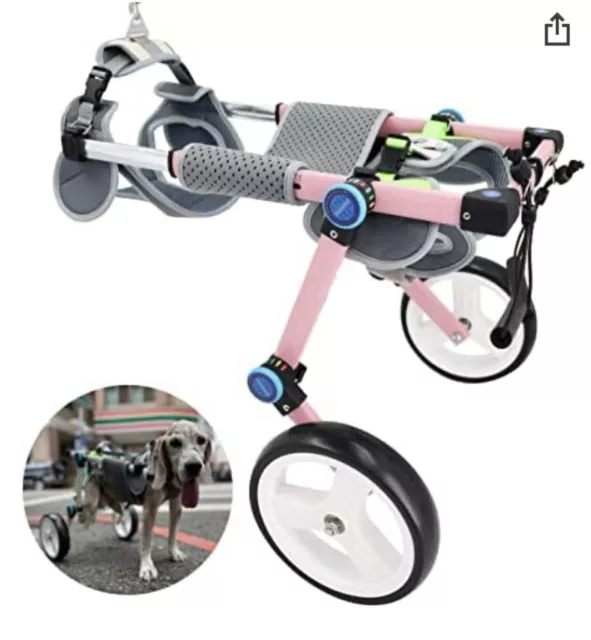 HobeyHove Adjustable Dog Wheelchair Foldable Dog Wheelchair Back LegsAssist Sm